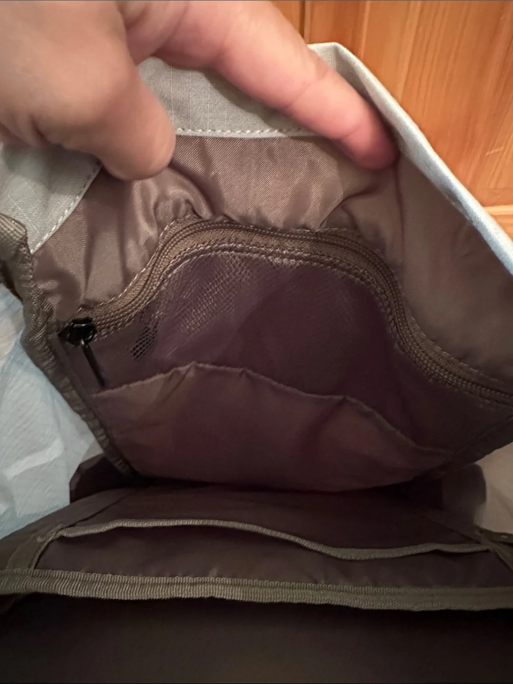Thule Two-Tone Light Gray and Black Roll-Top Backpack new with tag